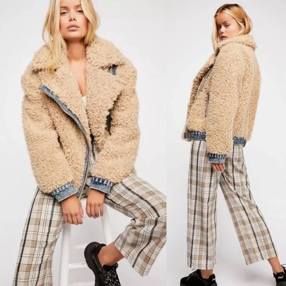 Free people Teddy Moto Jacket M